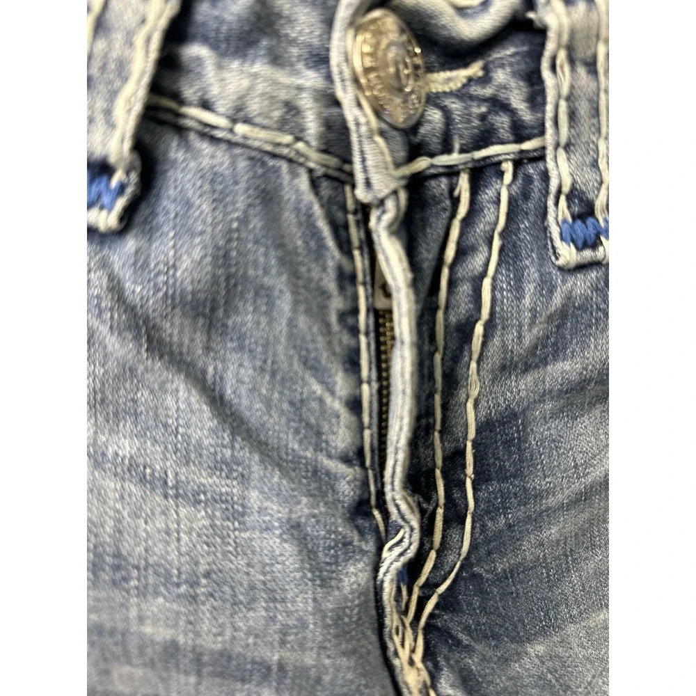 True Religion Ricky Super T White Stitch Jeans Medium Wash Men's 32X30 Rare